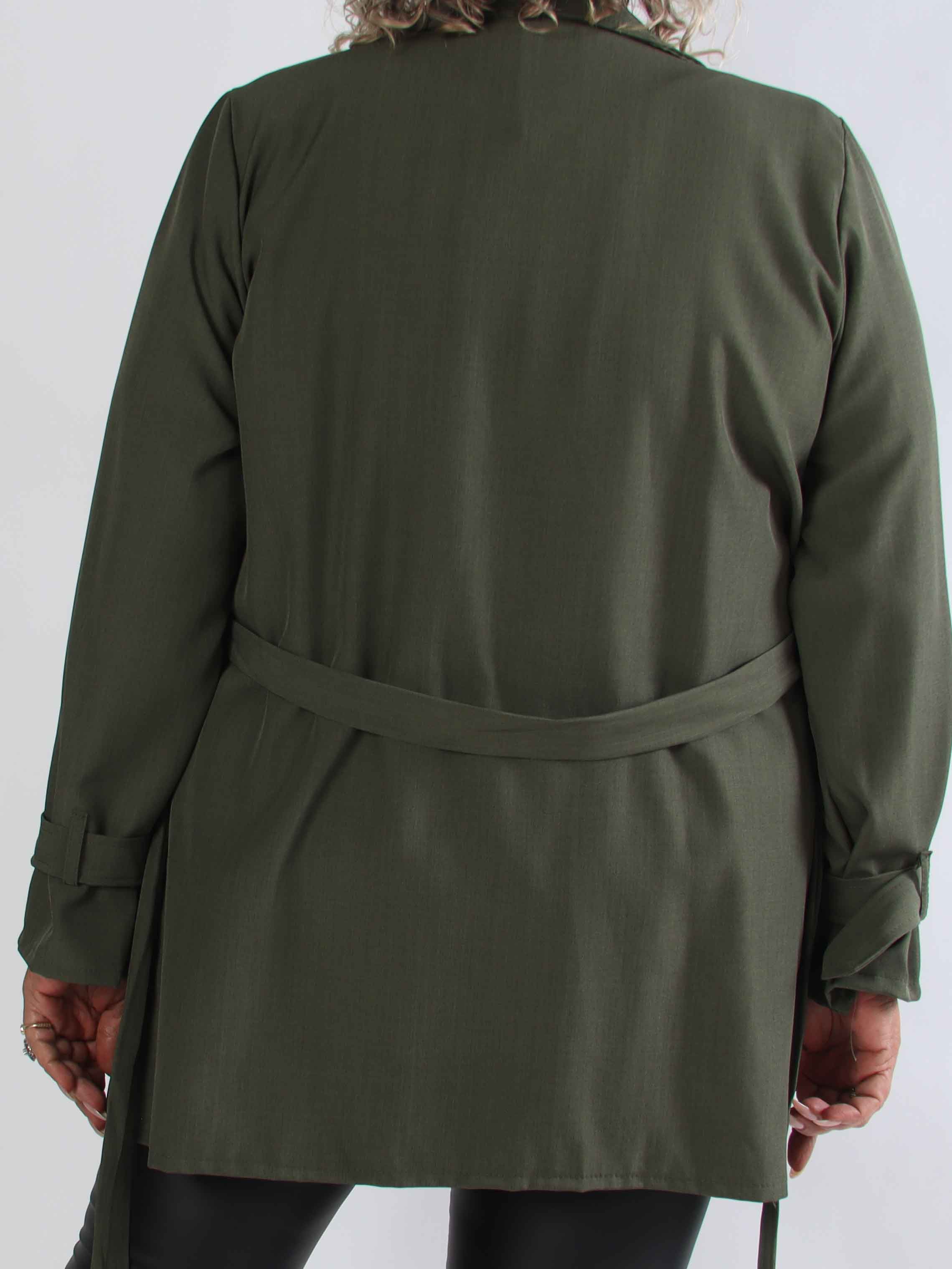 Sharpay Short 2.0 – Kort lätt plus size trenchcoat med knytskärp